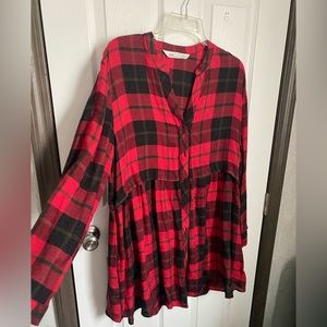 Zara so Large plaid dress NWOT
